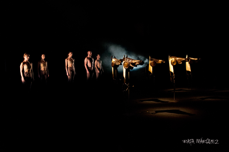 Los actores de 'Equus', en el Teatro Circo Murcia. FOTO. RAFA MÁRQUEZ